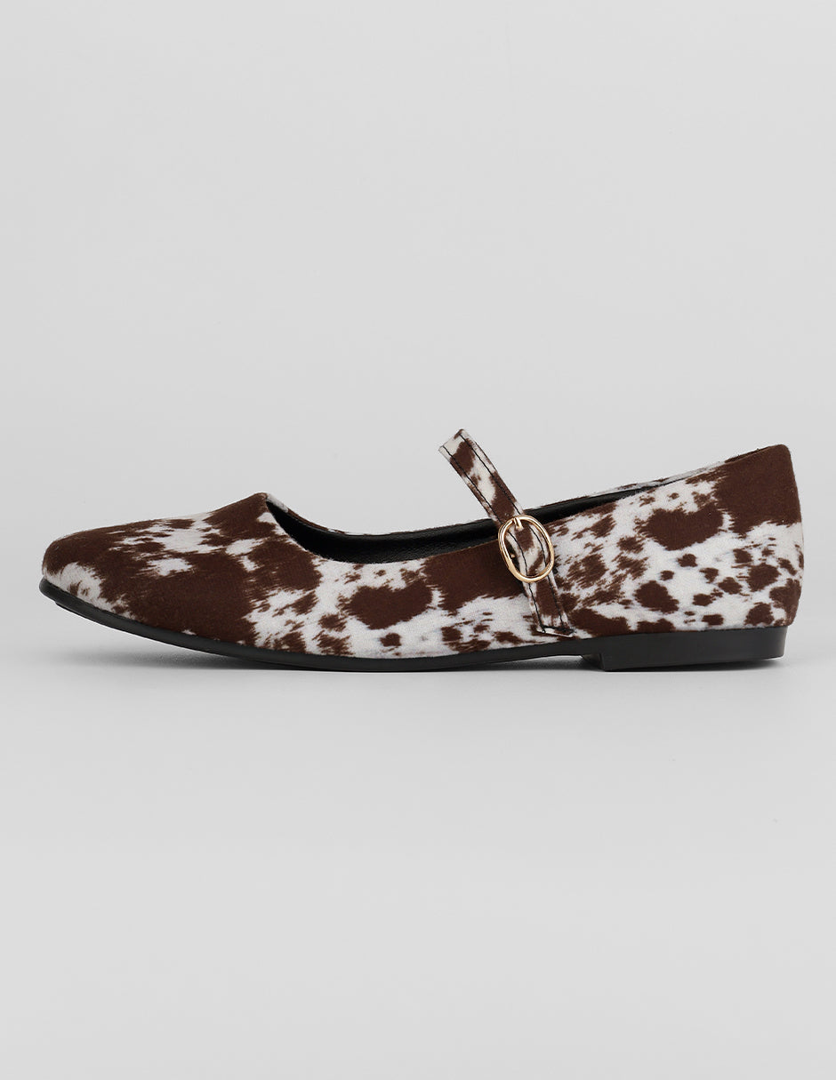 Mary jane Exterior Textil Color Café Para Mujer De RBCOLLECTION