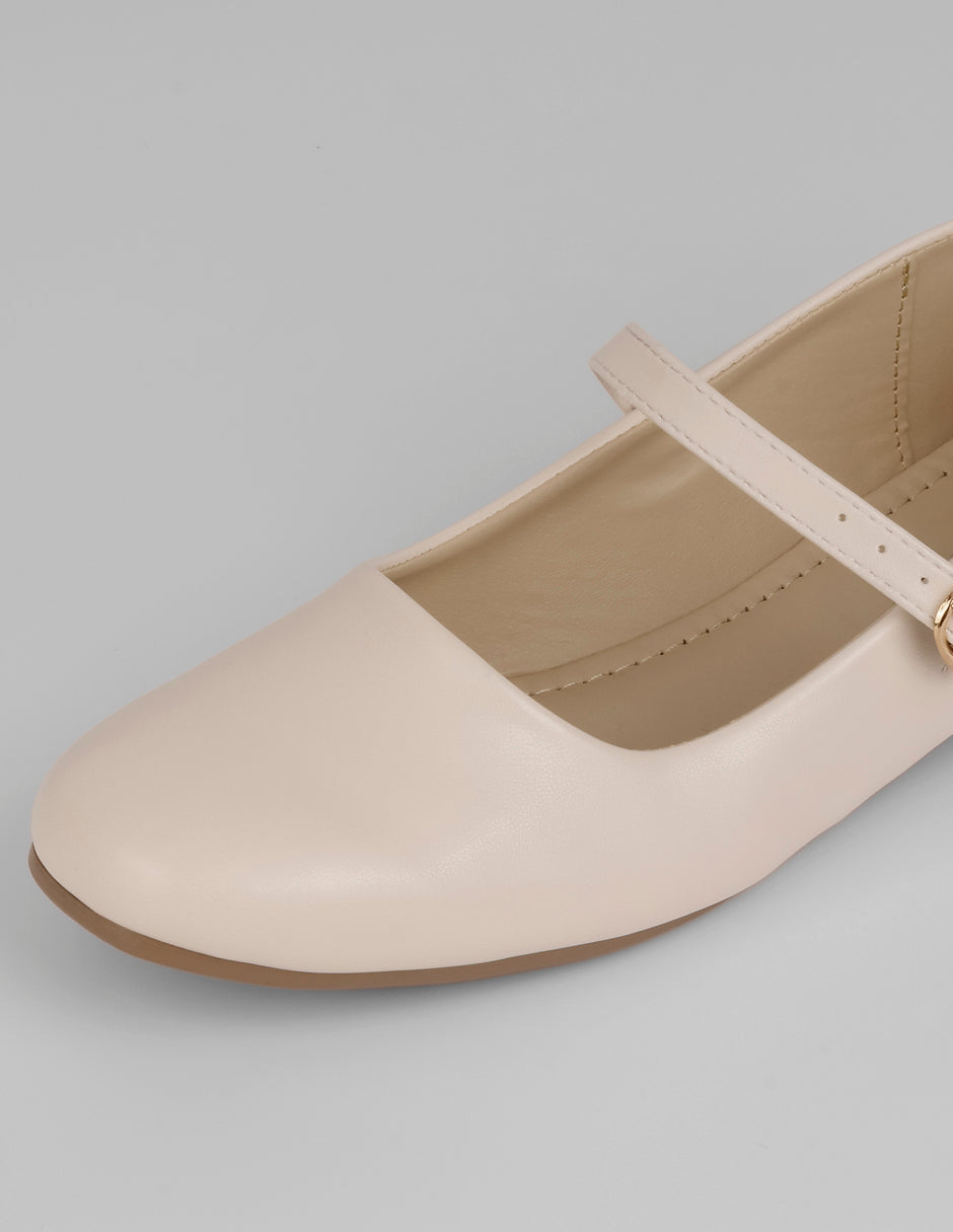 Mary jane Darling en Piel vegana – Latte