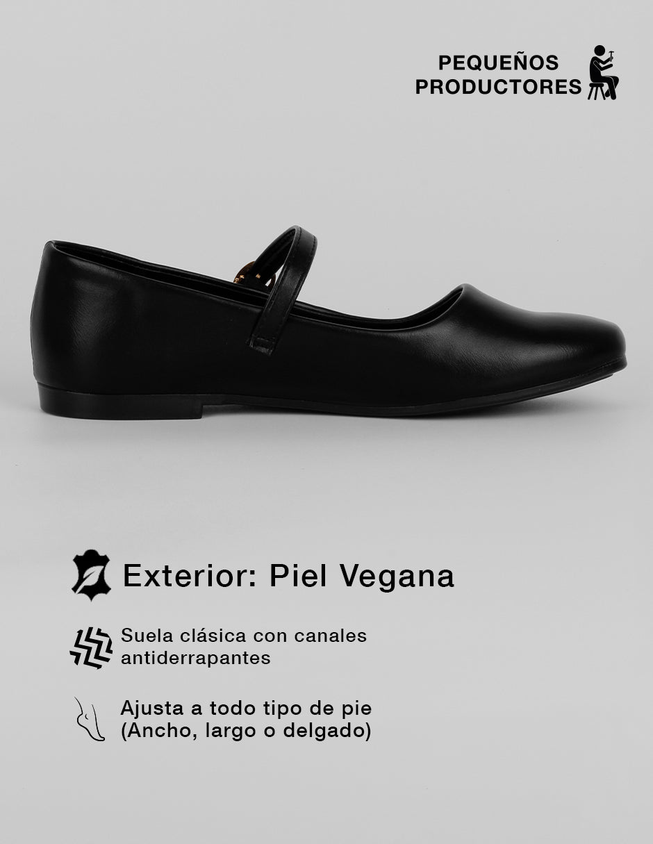 Mary jane Darling en Piel vegana – Negro