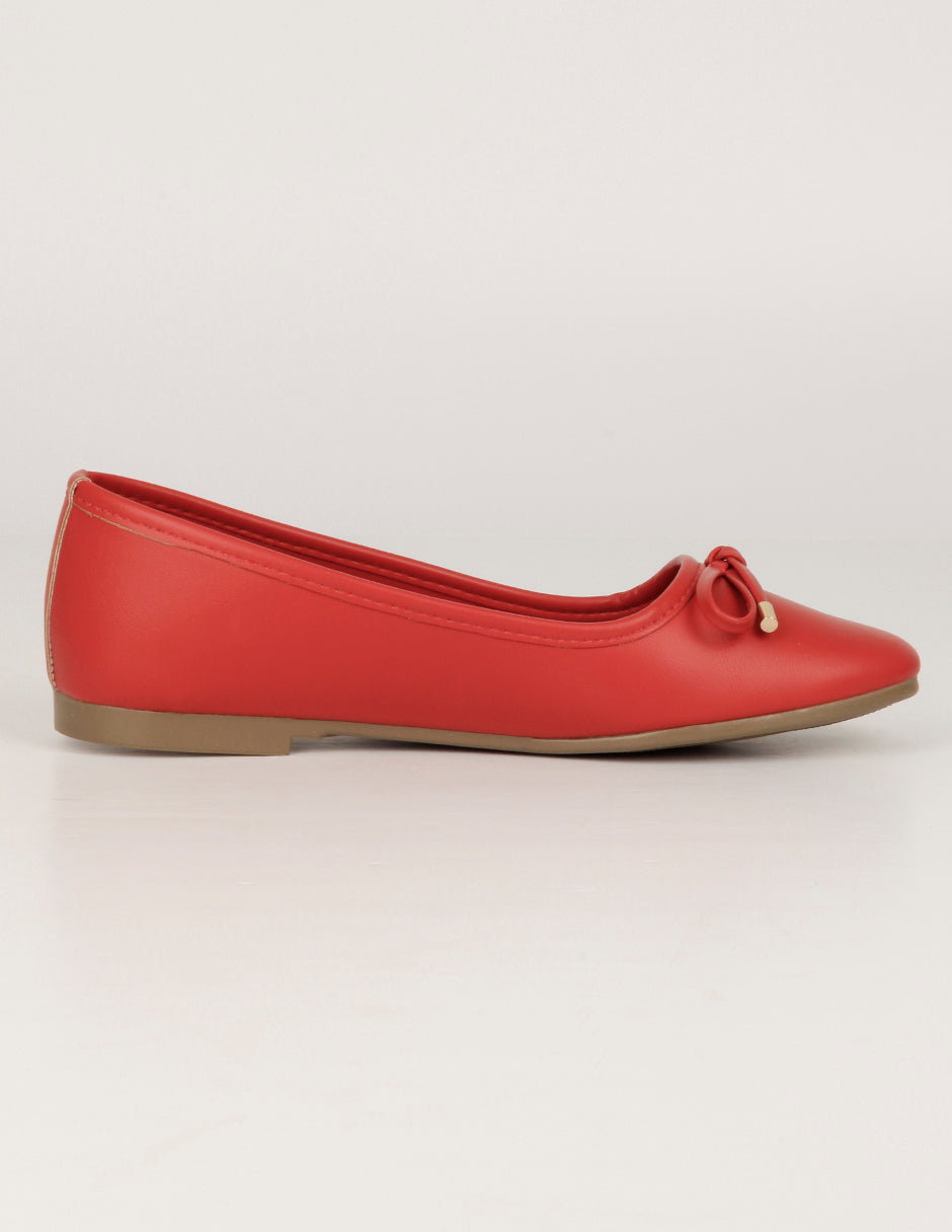 Flats clásicas Classy en Piel vegana – Rojo