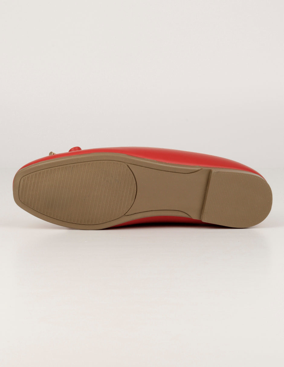 Flats clásicas Classy en Piel vegana – Rojo