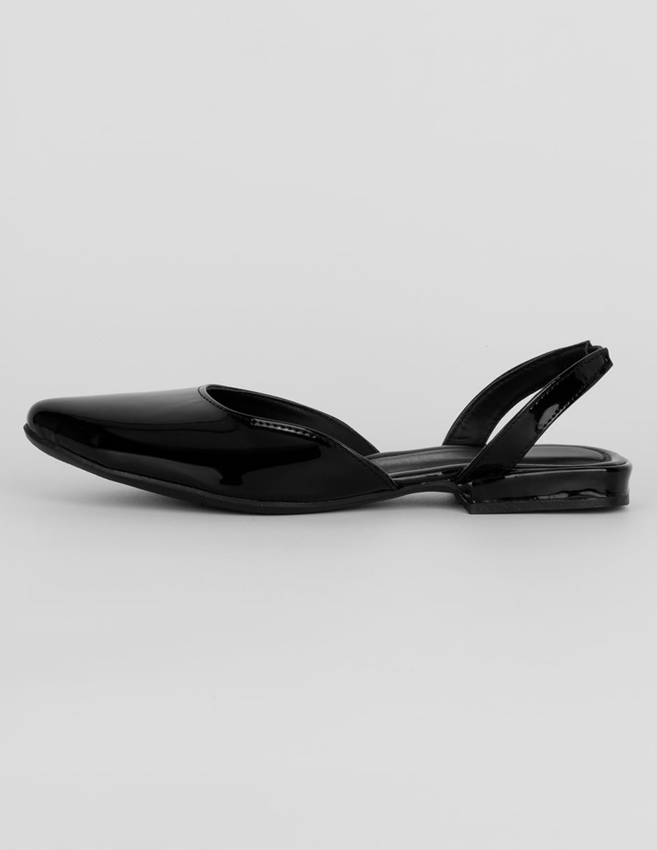 Flats clásicas Exterior Charol Color Negro Para Mujer De RBBASICS