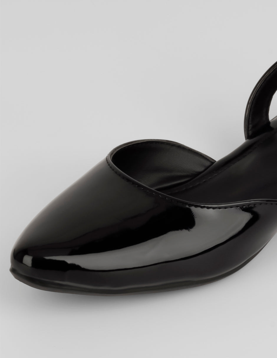 Flats clásicas Onne en Charol – Negro