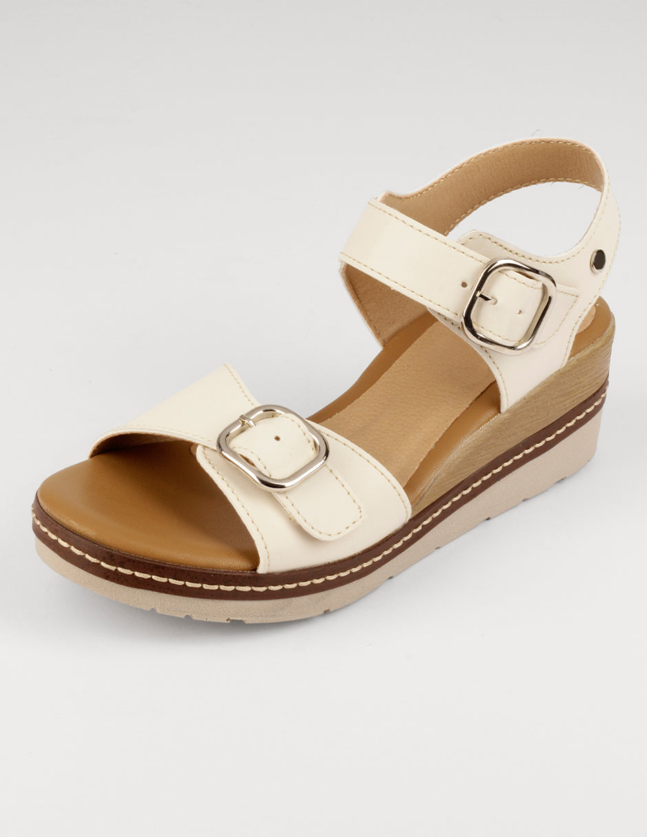 Sandalias con plataforma Sprint en Piel vegana – Beige