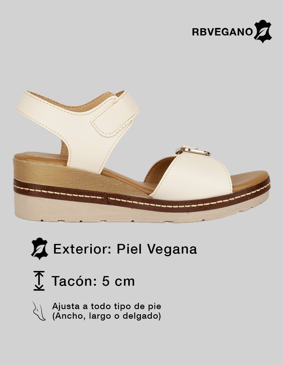 Sandalias con plataforma Sprint en Piel vegana – Beige