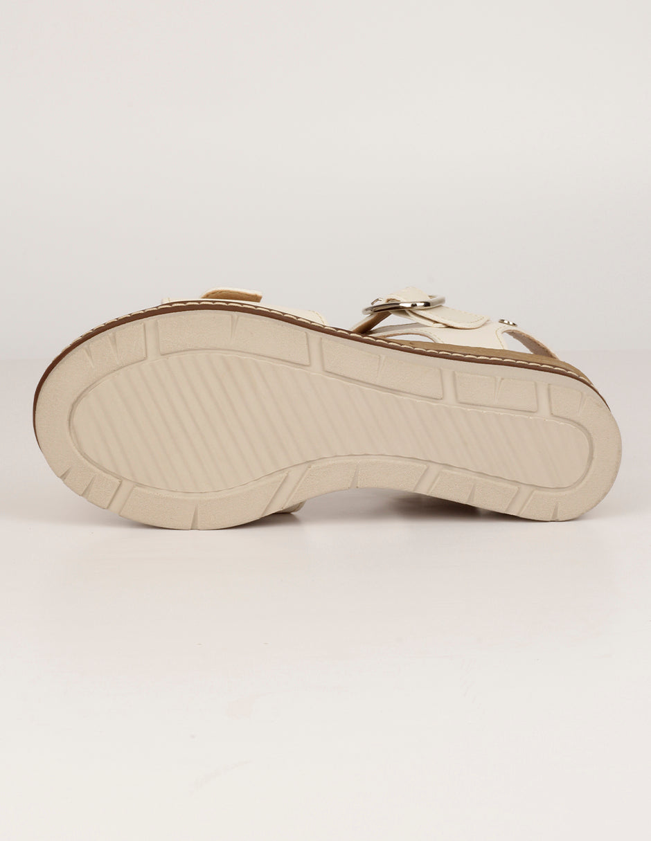 Sandalias con plataforma Sprint en Piel vegana – Beige