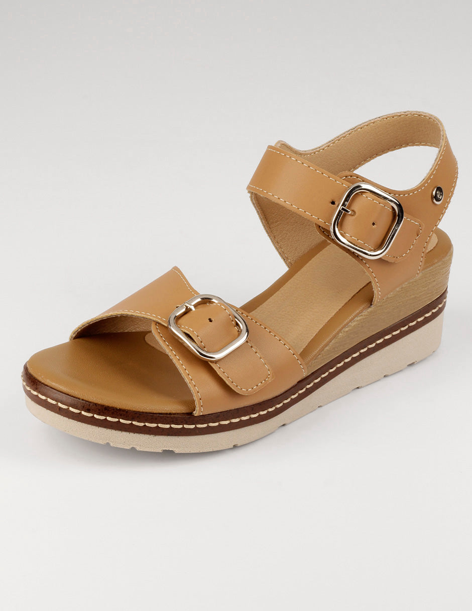 Sandalias con plataforma Sprint en Piel vegana – Café