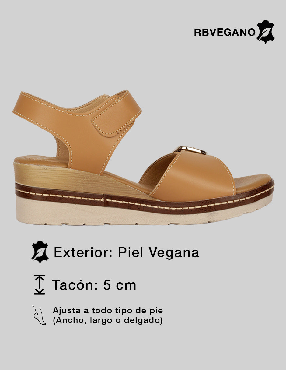 Sandalias con plataforma Sprint en Piel vegana – Café