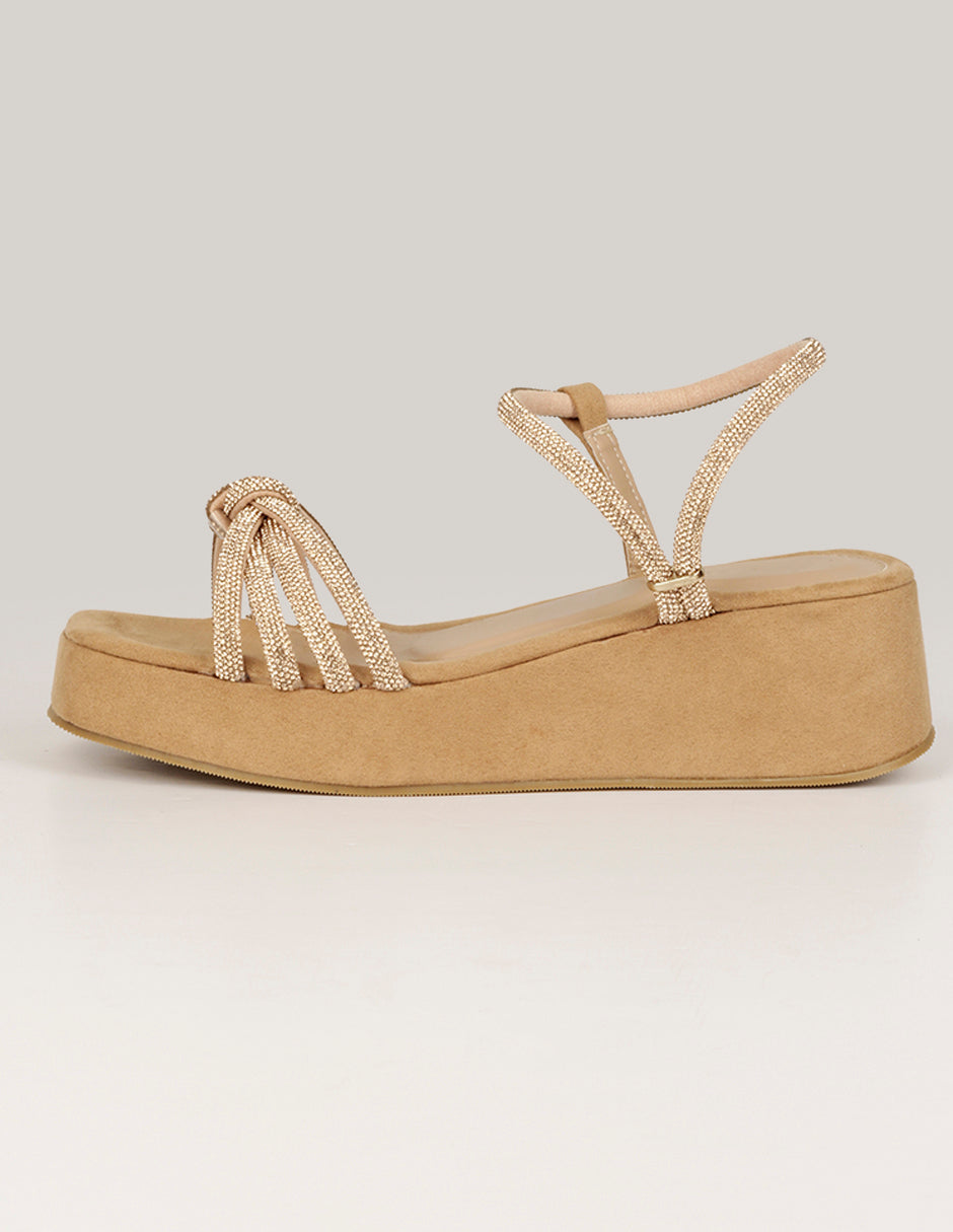 Sandalias con plataforma Exterior Sintético Color Dorado Para Mujer De RBCOLLECTION