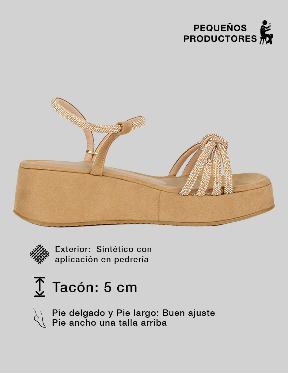 Sandalias con plataforma Birt en Sintético – Dorado