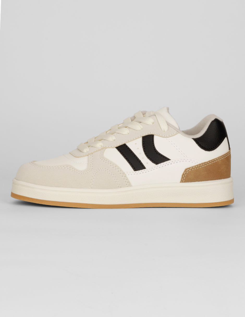 Tenis Exterior Piel vegana Color Latte Para Niño De RBCOLLECTION