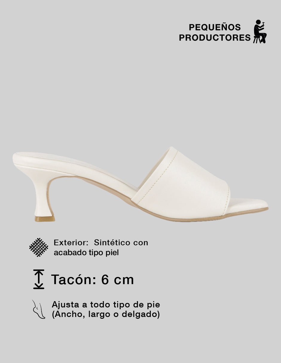 Sandalia con tacón Ave en Sintético – Beige