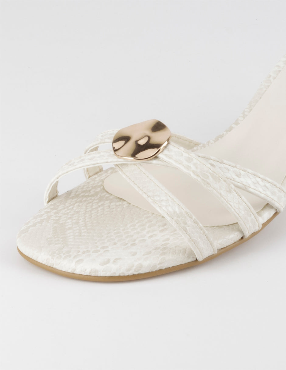 Sandalia con tacón Ave en Sintético – Beige