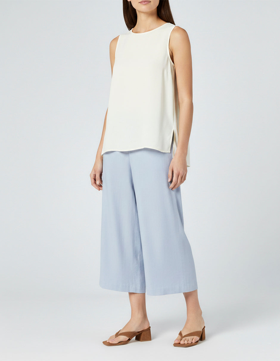 Sandalia con tacón Ave en Textil – Café