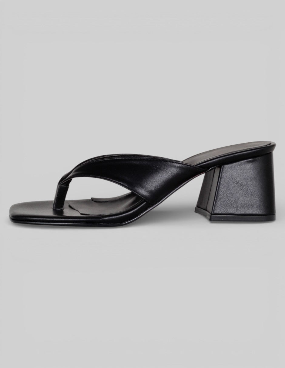 Sandalia con tacón Exterior Piel vegana Color Negro Para Mujer De RBCOLLECTION