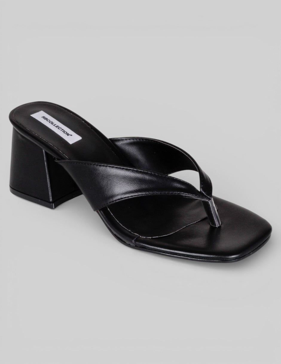 Sandalia con tacón Ave en Piel vegana – Negro