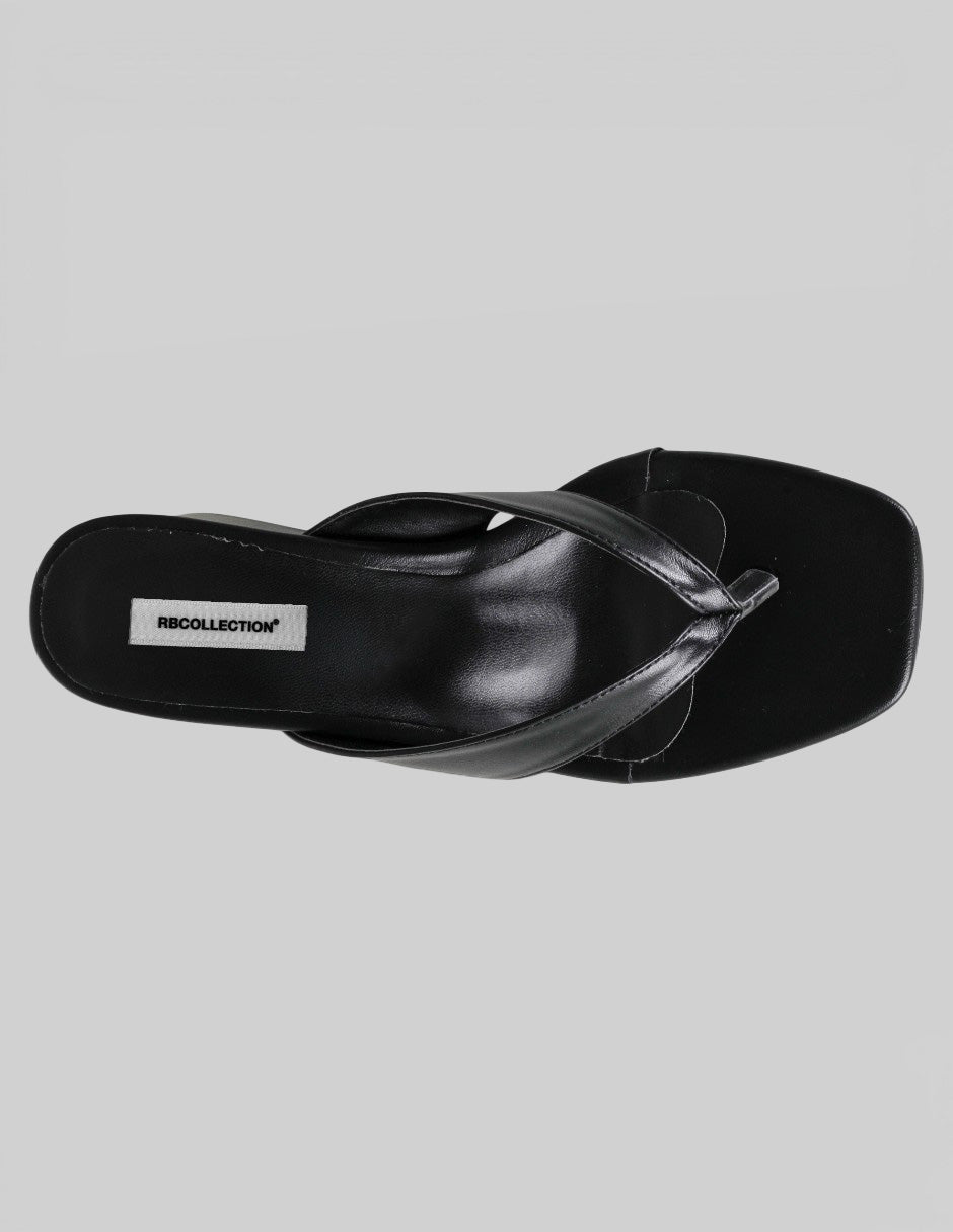 Sandalia con tacón Ave en Piel vegana – Negro