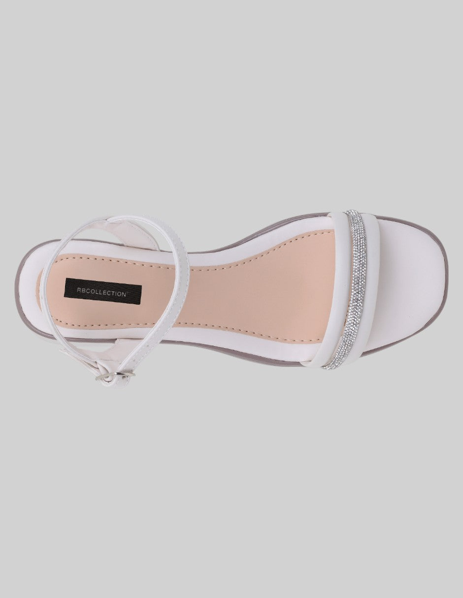 Sandalia con tacón Stela en Piel vegana – Blanco