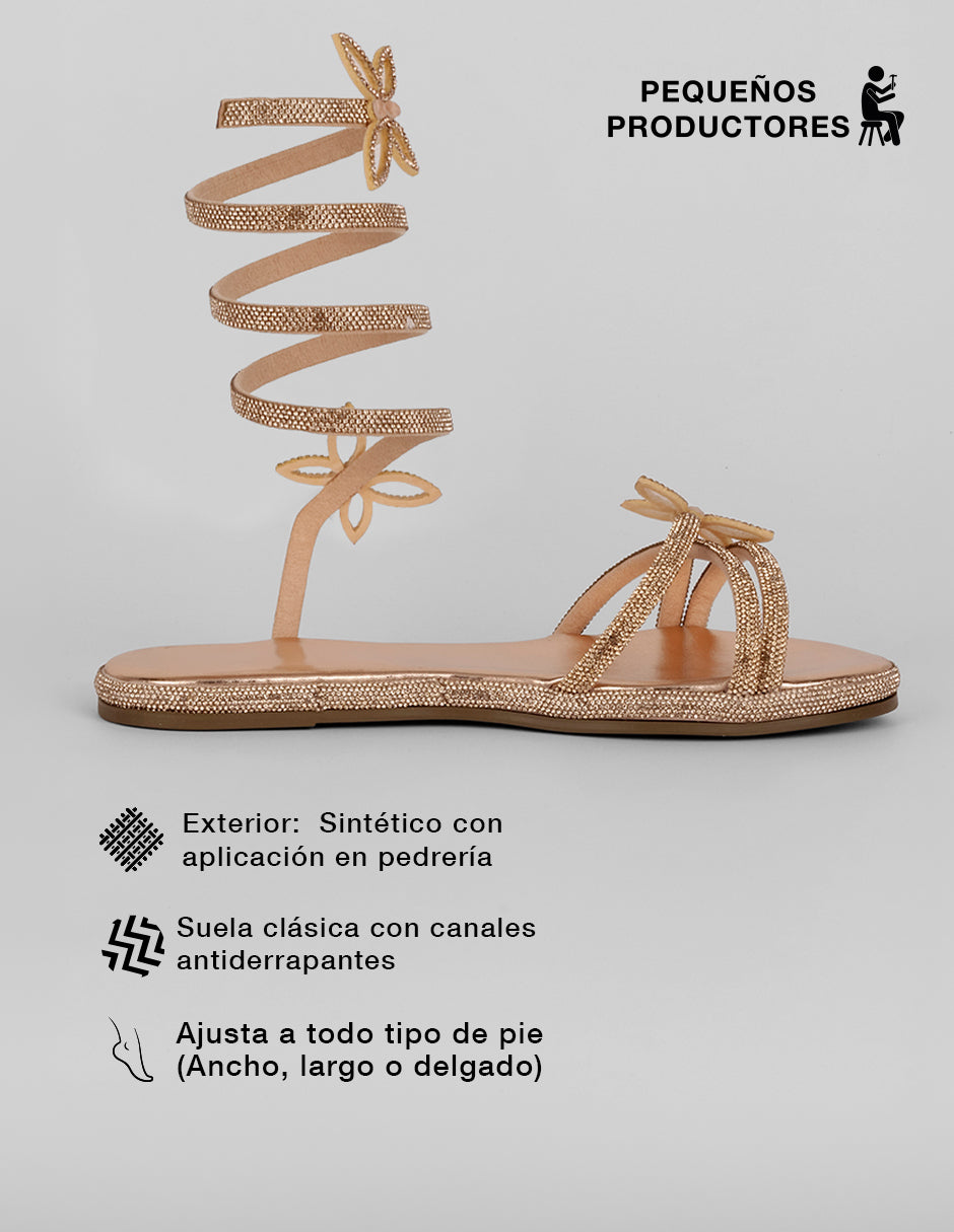 Sandalias de piso Soft en Sintético – Dorado