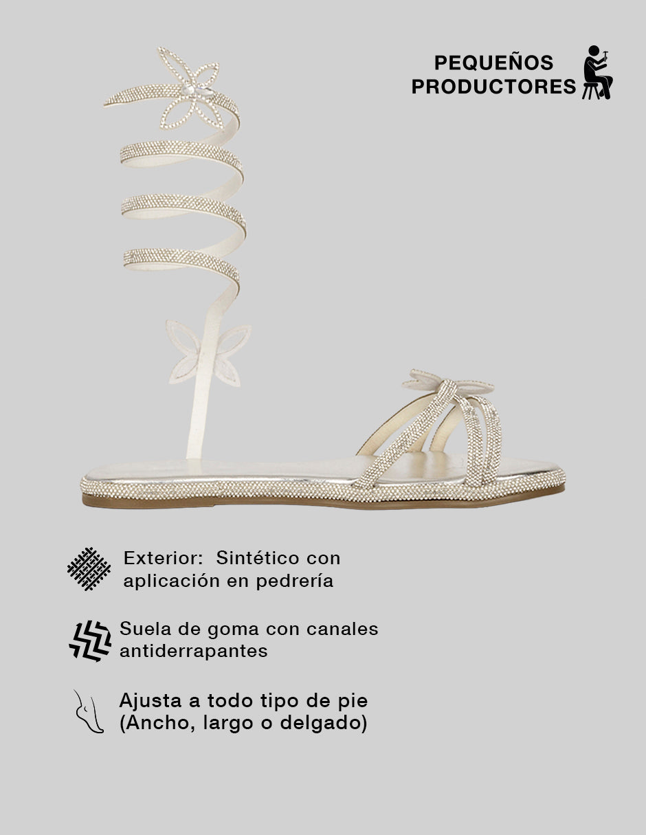 Sandalias de piso Soft en Sintético – Plata