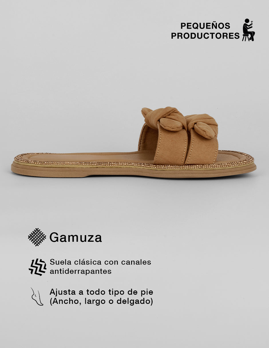 Sandalias de piso Soft en Gamuza – Café