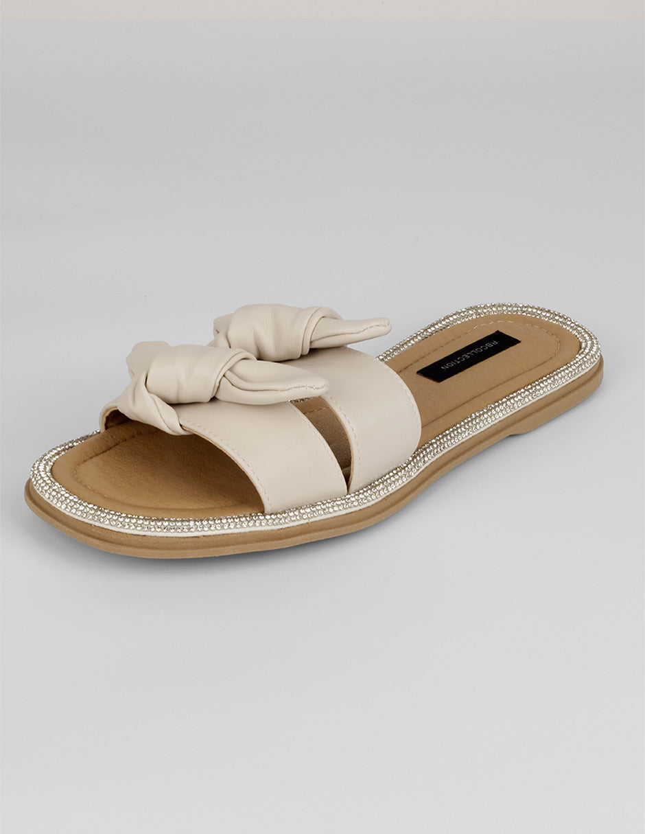 Sandalias de piso Soft en Piel vegana – Beige
