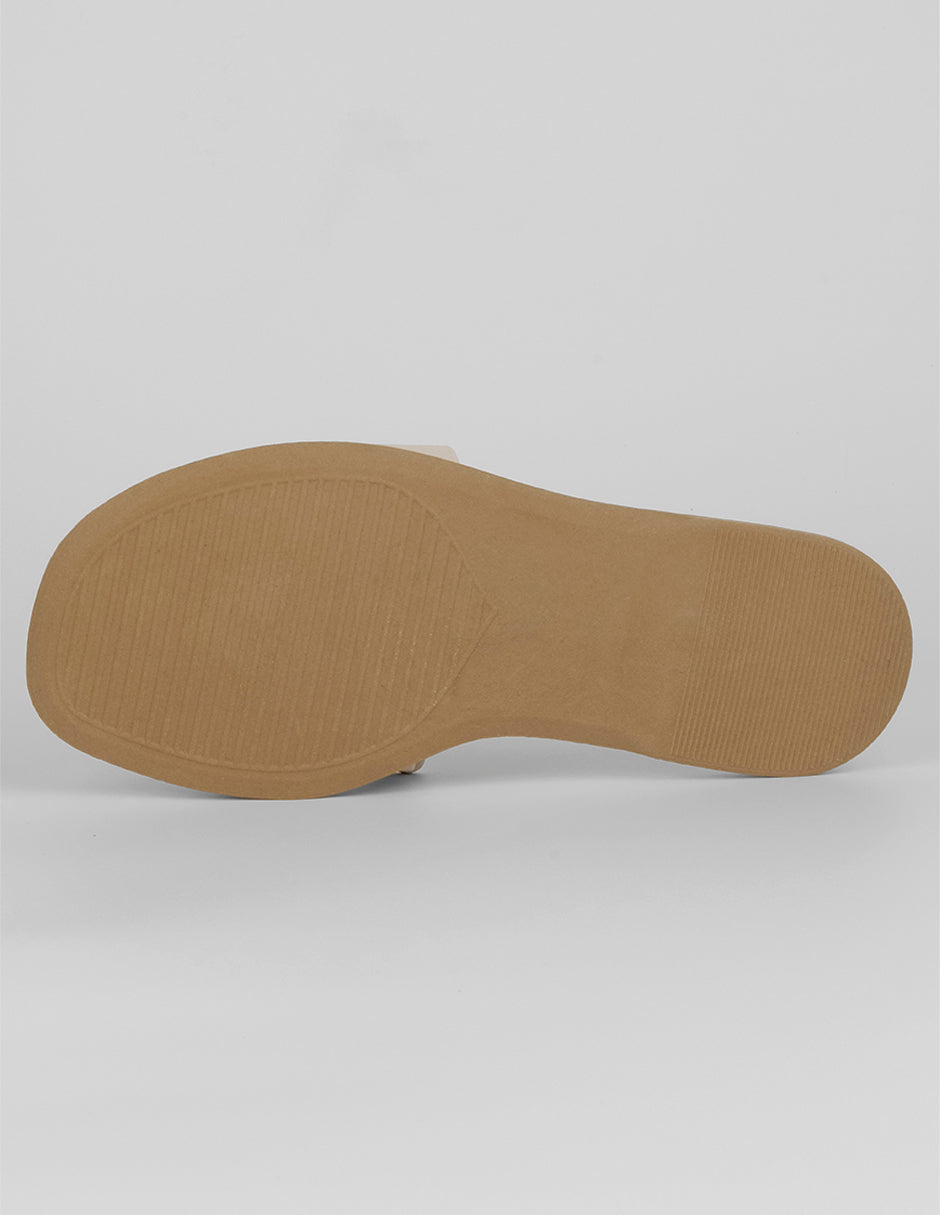Sandalias de piso Soft en Piel vegana – Beige