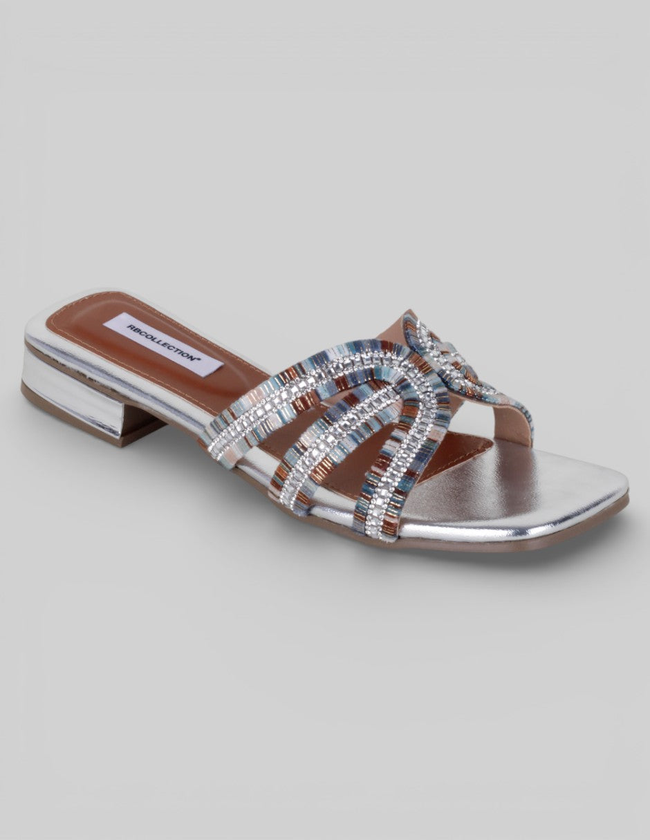 Sandalia con tacón Sirelle en Sintético – Plata