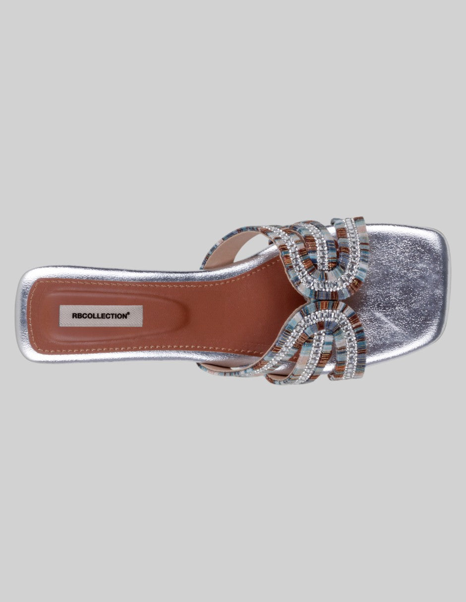Sandalia con tacón Sirelle en Sintético – Plata