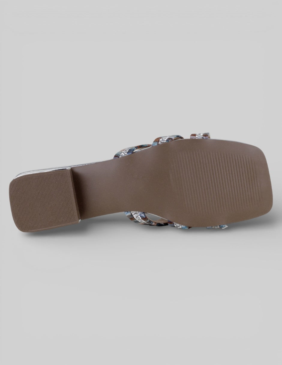 Sandalia con tacón Sirelle en Sintético – Plata
