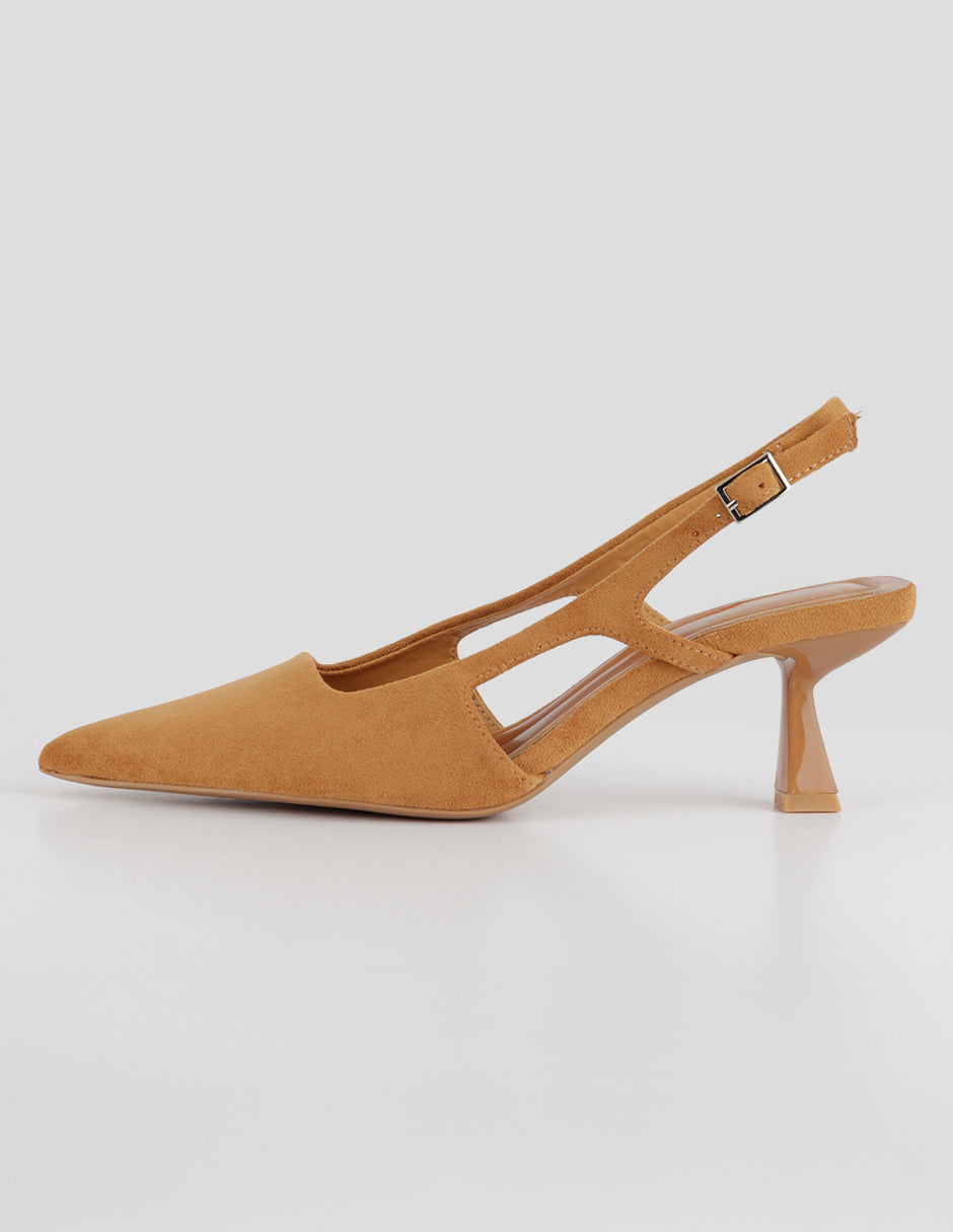 Zapatillas Slingback en Gamuza – Café