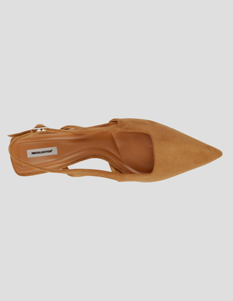 Zapatillas Slingback en Gamuza – Café