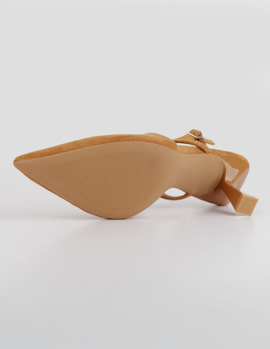 Zapatillas Slingback en Gamuza – Café