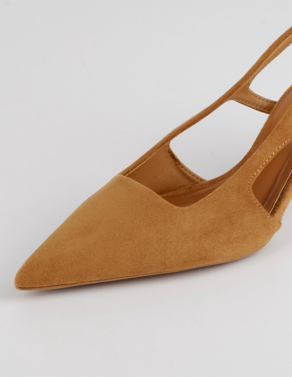 Zapatillas Slingback en Gamuza – Café