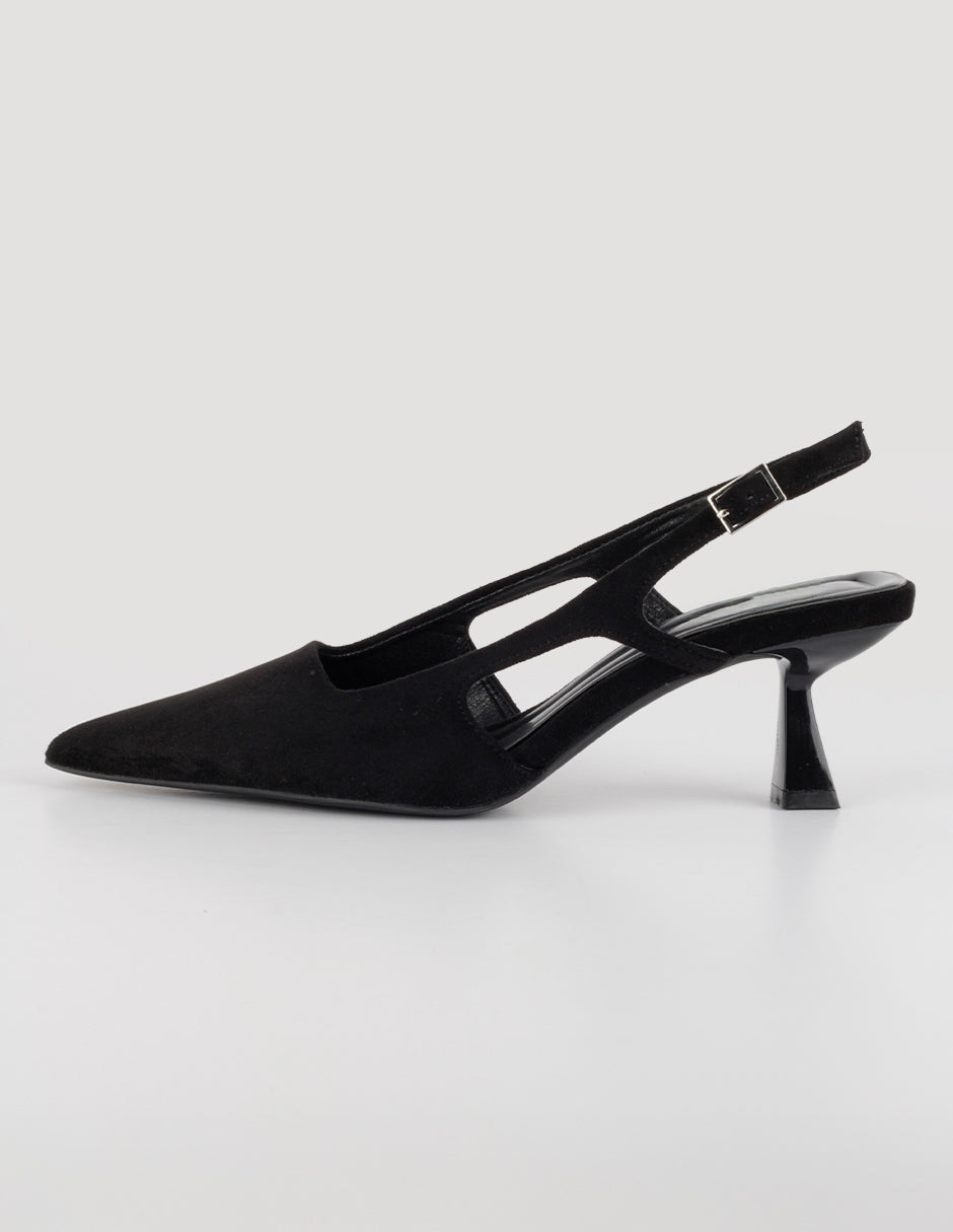 Zapatillas Slingback en Gamuza – Negro