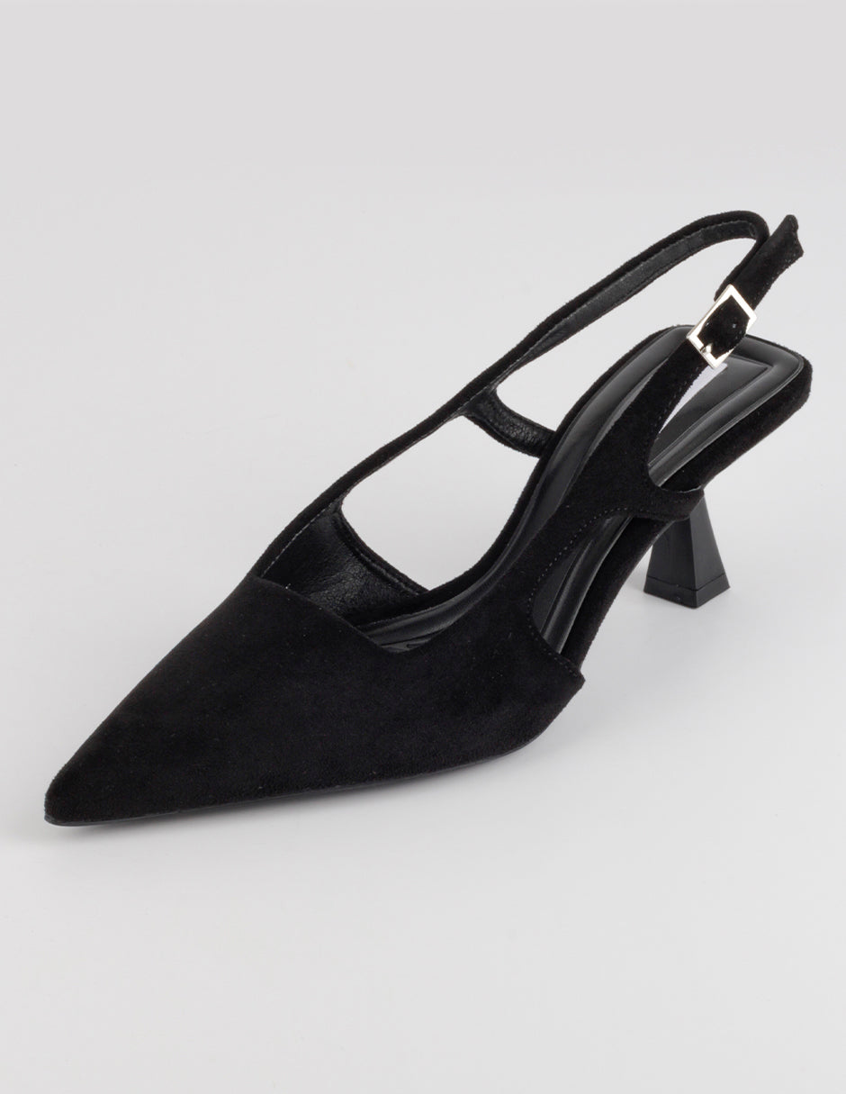 Zapatillas Slingback en Gamuza – Negro