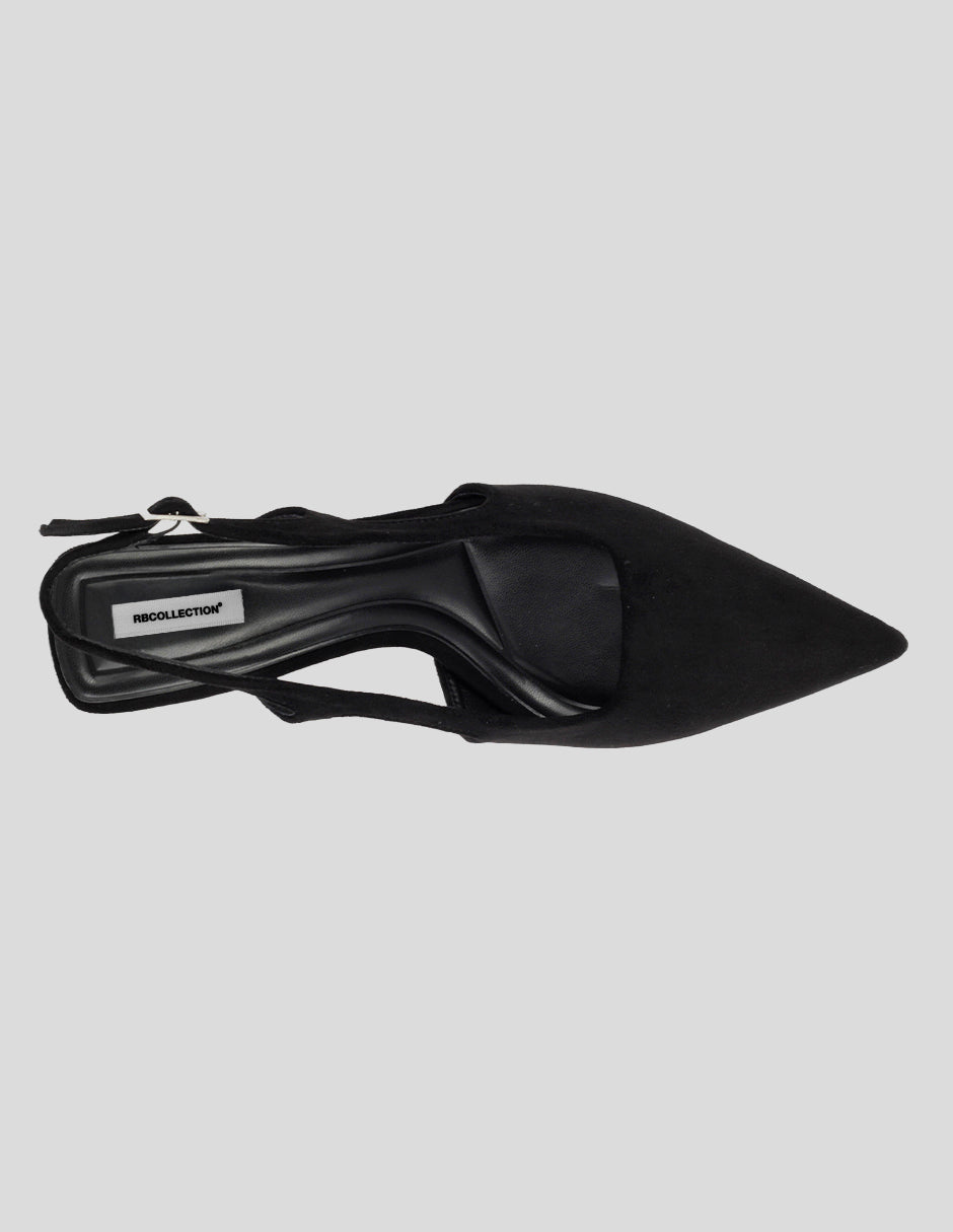 Zapatillas Slingback en Gamuza – Negro