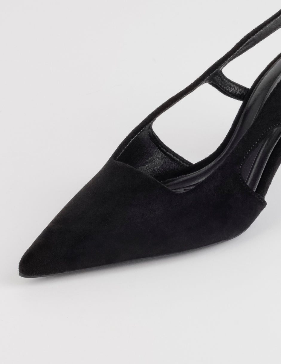 Zapatillas Slingback en Gamuza – Negro
