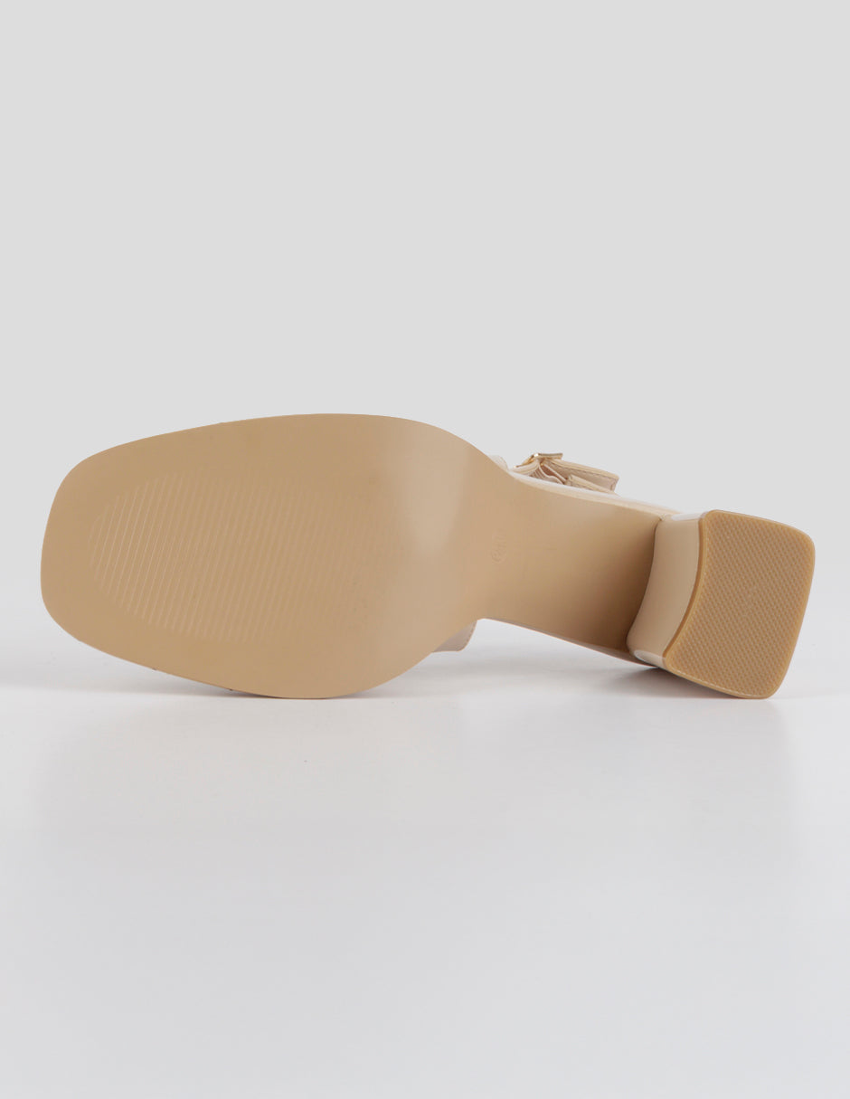 Zapatillas Slingback en Charol – Beige