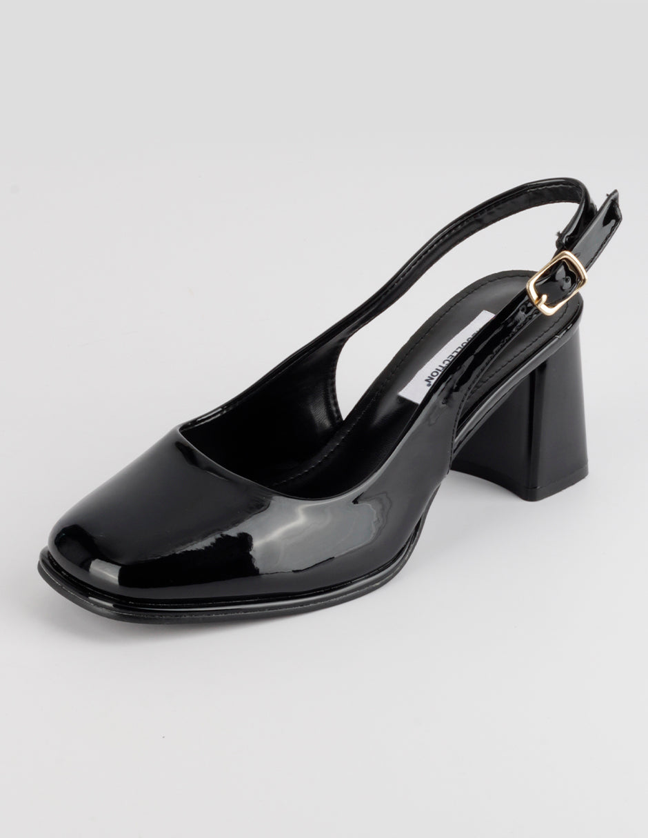 Zapatillas Slingback en Charol – Negro