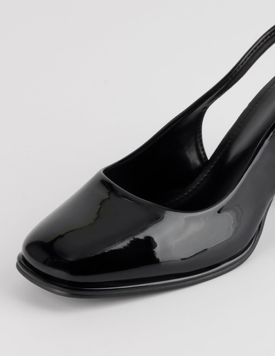 Zapatillas Slingback en Charol – Negro