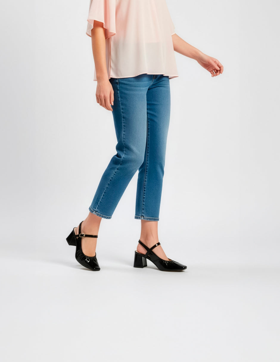 Zapatillas Slingback en Charol – Negro
