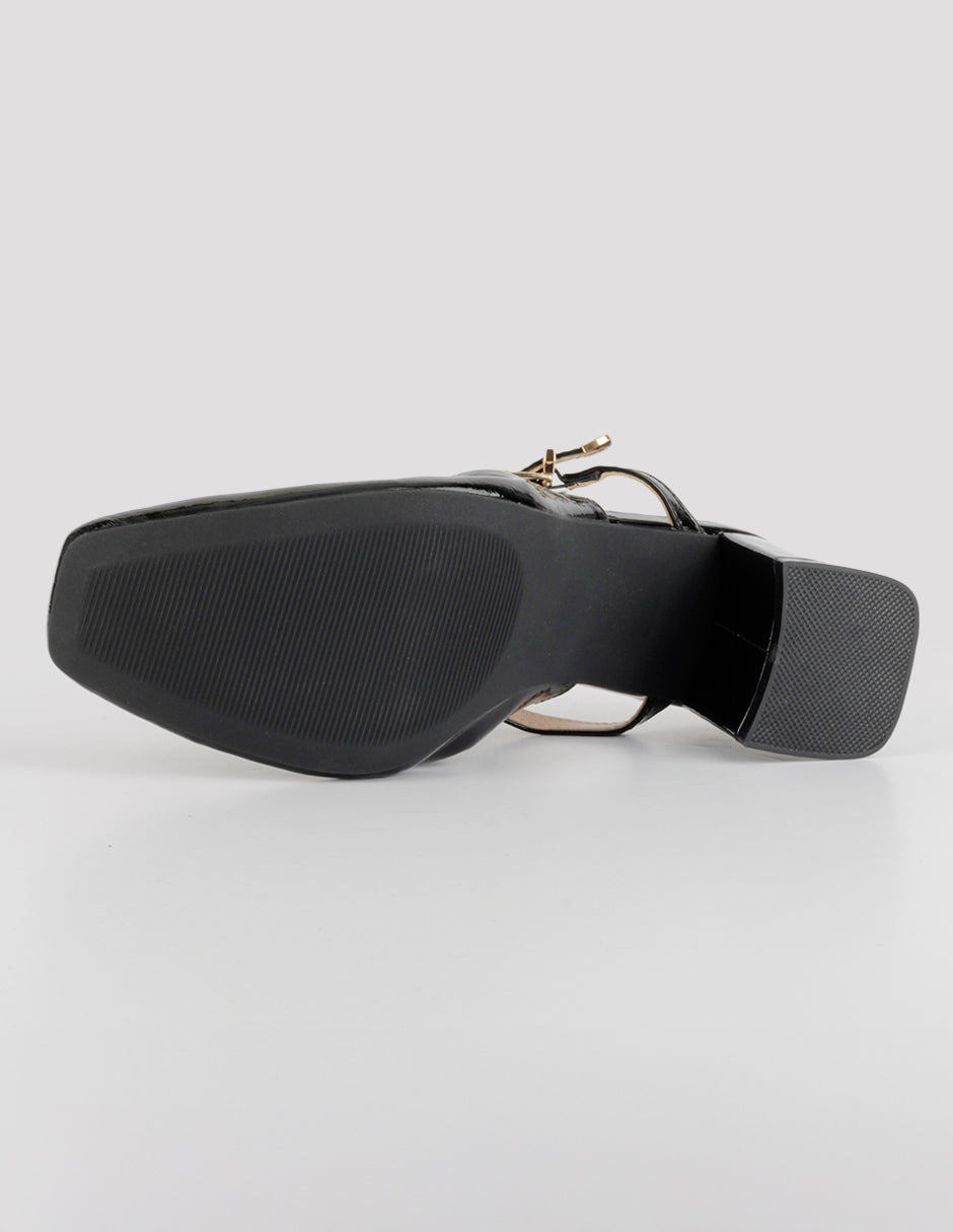 Zapatillas Slingback en Charol – Negro