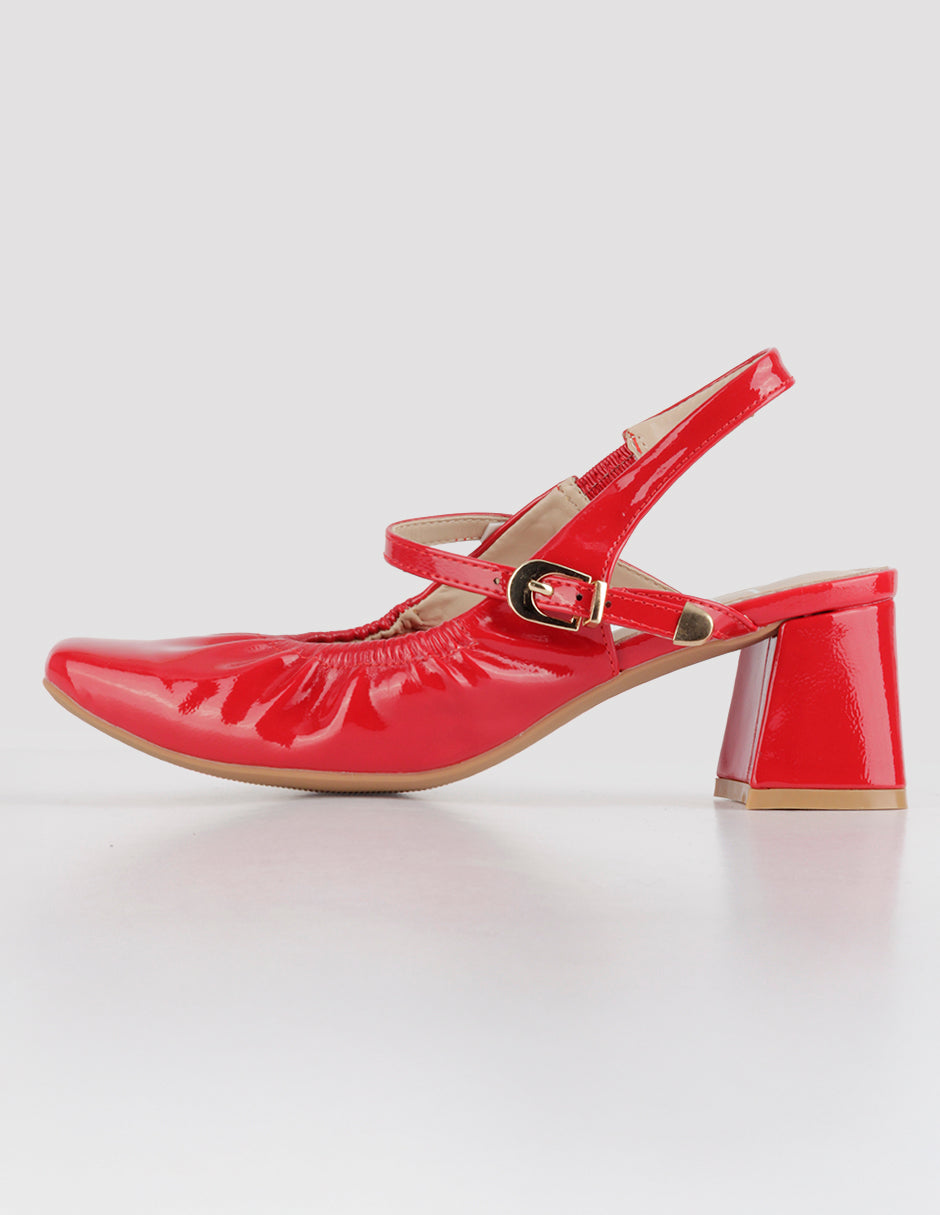 Zapatillas Slingback en Charol – Rojo