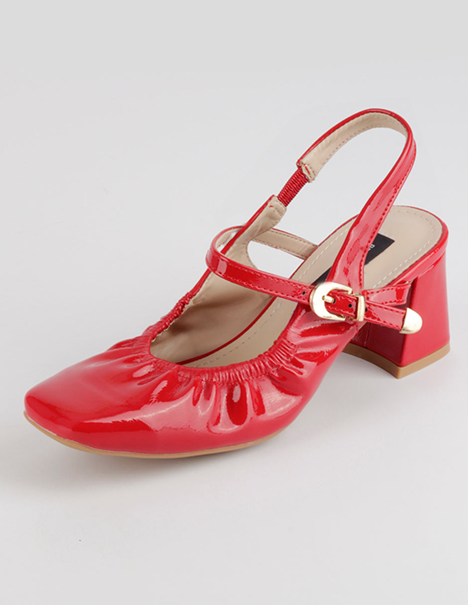 Zapatillas Slingback en Charol – Rojo