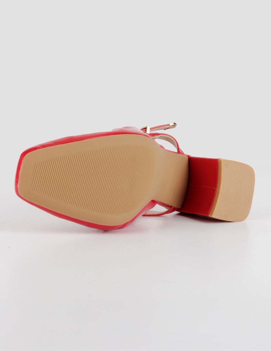 Zapatillas Slingback en Charol – Rojo