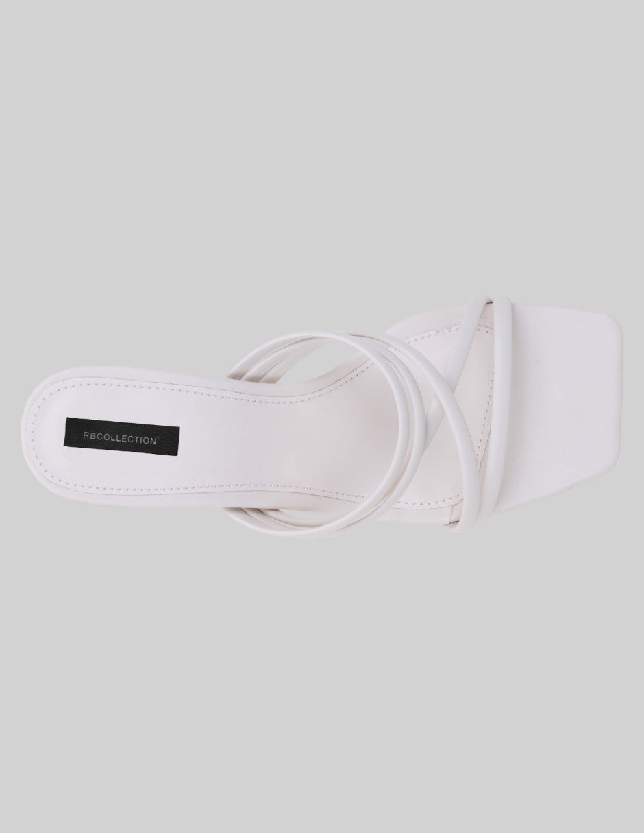 Sandalia con tacón Sprint en Piel vegana – Blanco