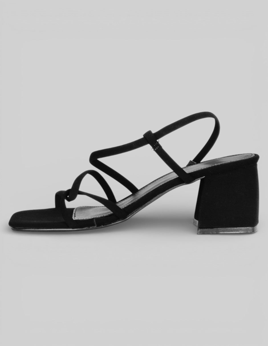 Sandalia con tacón Exterior Gamuza sintética Color Negro Para Mujer De RBCOLLECTION