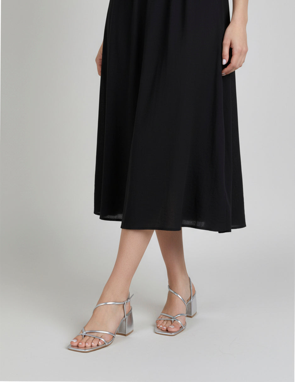 Sandalia con tacón Milley en Sintético – Plata