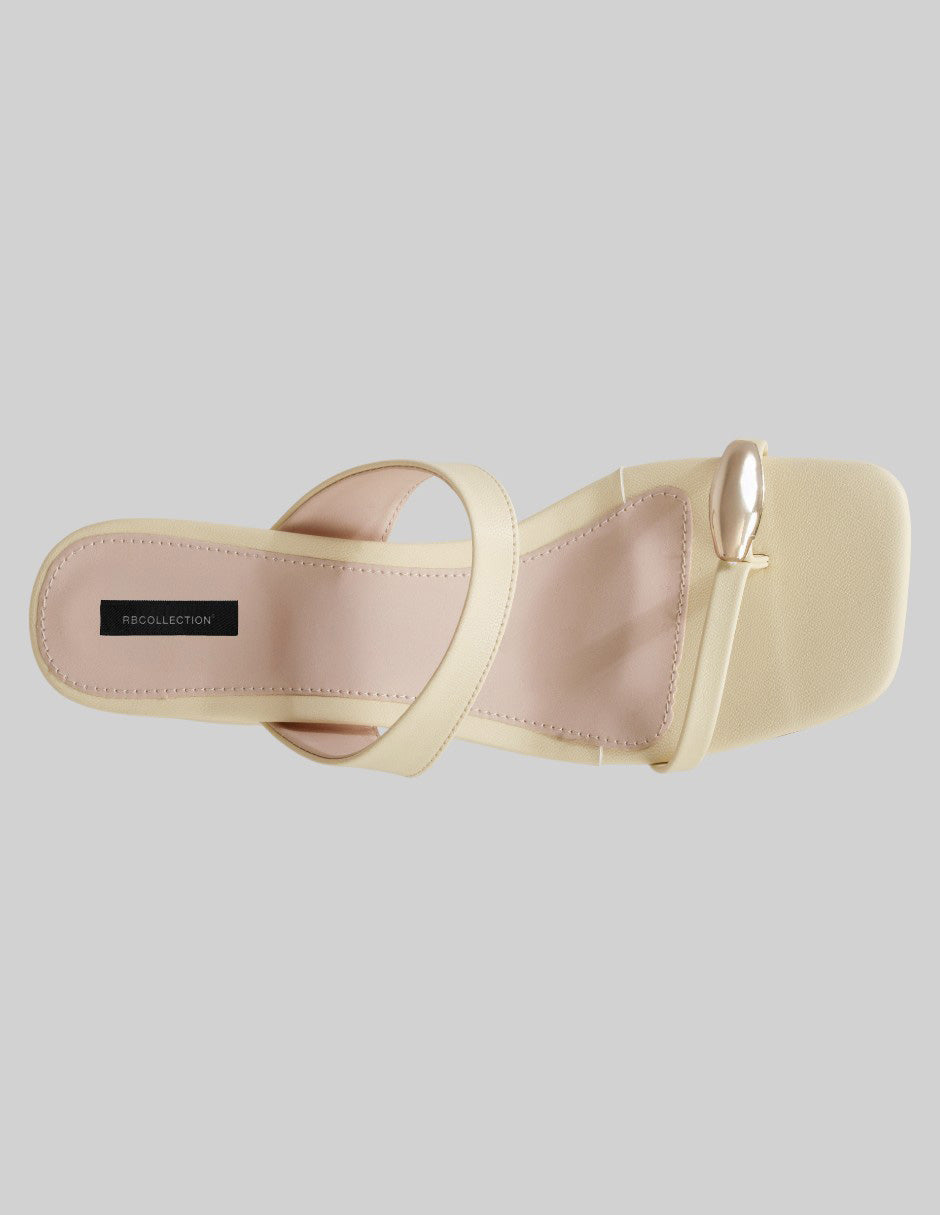 Sandalia con tacón Milley en Piel vegana – Amarillo